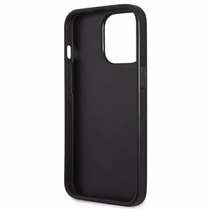 Guess Saffiano 4G Small Metal Logo suojakuori iPhone 13 Pro / 13 6.1":lle - musta