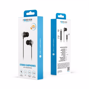 Forever langalliset kuulokkeet EP-02 USB-C, mustat