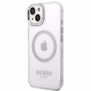Guess GUHMP14SHTRMS iPhone 14 6.1" hopea/hopea kova kotelo metalli Outline Magsafe
