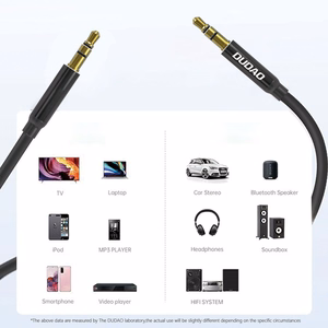 Dudao L12S AUX-kaapeli mini jack 3.5mm 1m 3-napainen stereo - musta