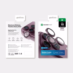 AmazingThing Titan Vision Lens safiirilasinen kameran linssinsuojus mallille iPhone 18 Pro / 18 Pro Max – väri: violetti