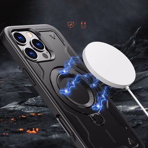 Hybrid Armor Trendy Suojakuori MagSafella iPhone 16 Pro Max:lle - Musta