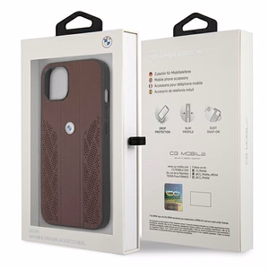 BMW Leather Curve rei'itetty kotelo iPhone 13 mini - punainen