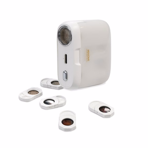 WEKOME S28 Pop Digital Series TWS-nappikuulokkeet Bluetooth 5.3 -yhteydellä, latauskotelossa projektori ja mukana 5 projektorikalvoa, valkoiset