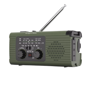 Kruger&Matz kannettava aurinkokäyttöinen SOS-hätäradio, 5000 mAh:n varavirtalähde, taskulamppu ja dynamo