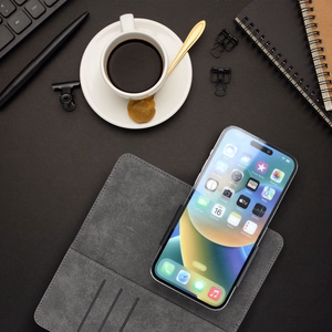 Läppäsuojakuori iPhone 12 / 13 / Samsung S6 / A5 2016 / Xcover 4 / S22 / Huawei P8 2017:lle Common Book koko S musta