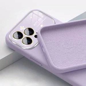 Pehmeä silikonisuojakuori linssillä iPhone 14 Pro:lle - vaaleanlila