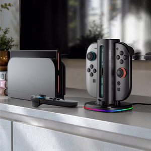 AmazingThing Thunder Pro PlayDock Laturi Nintendo Switch 2 -ohjaimille - musta