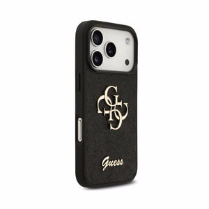 Case Guess PU Fixed Glitter 4G Metal Logo Apple iPhone 18 Pro black