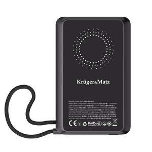 Kruger&Matz-varavirtalähde, 10000 mAh, Li-Polymer, QC ja PD, CCC-sertifioitu Aasian markkinoille