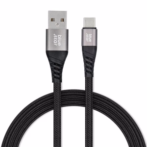 Kaapeli USB A - USB C Blue Star 3A 20W PD QC4.0 punoksella 1,2 m TFK-DC-003 musta