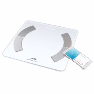 ETA Vital Fitness ETA277990000 – digitaalinen henkilövaaka, enintään 180 kg, tarkkuus 100 g, BMI-mittauksella, valkoinen