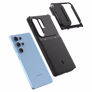 Spigen Optik Armor suojakuori Samsung Galaxy S25 Ultra -puhelimelle musta
