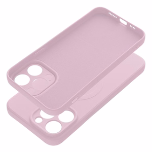 Silikoninen Mag Cover iPhone 14 PRO MAX:lle yhteensopiva MagSafen kanssa vaaleanpunainen