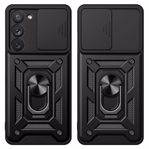Hybrid Armor Camshield Suojakuori Samsung Galaxy S23+:lle panssaroitu kuori kamerasuojalla punainen
