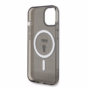 Karl Lagerfeld suojakuori iPhone 15 6,1 KLHMP15SHFCKNOK musta kovakuori IML Ikonik MagSafe