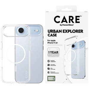 CARE by PanzerGlass Flagship Urban Explorer -suojakuori valkoisella MagSafella iPhone Air - läpinäkyvä