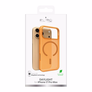 Puro Daylight MagSafe-yhteensopiva silikoninen suojakuori iPhone 17 Pro Max:lle - läpikuultava oranssi