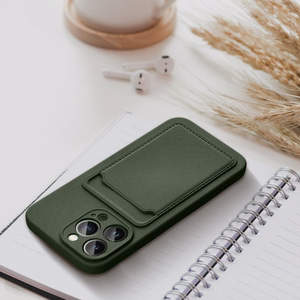 Suojakuori iPhone 15 PRO MAX:lle Card Case vihreä