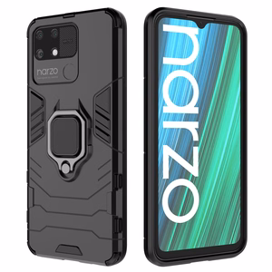 Ring Armor tough hybrid case cover + magnetic holder Realme Narzo 50A black
