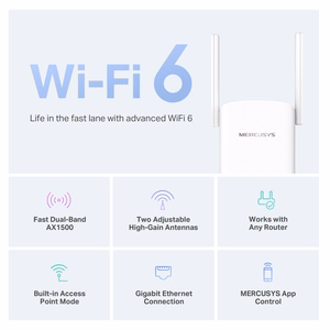 Mercusys ME60X langaton 1500 Mbps signaalinvahvistin