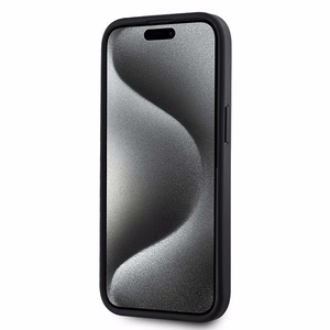 DKNY Nahkainen Checkered Mono Pattern MagSafe Suojakuori iPhone 14/15/13:lle - Musta