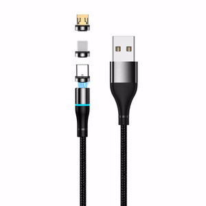 Setty USB-magneettikaapeli 1 m 2A nailon musta