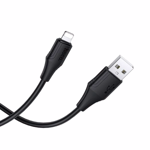 Silikoninen kaapeli USB-A Lightning Hoco 2,4A 1 m X124 musta