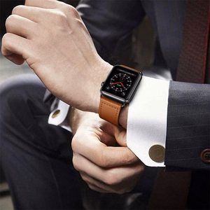 Tech-Protect LeatherFit Strap for Apple Watch 4 / 5 / 6 / 7 / 8 / 9 / SE / Ultra 1 / 2 (42/44/45/49 mm) - Brown