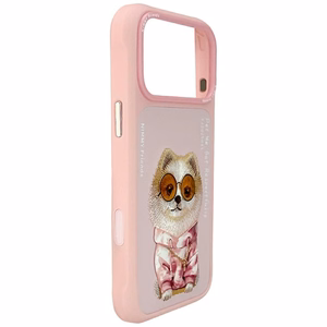 Nimmy Glasses Cool Nag Suojakuori iPhone 17 Pro Max:lle - Vaaleanpunainen