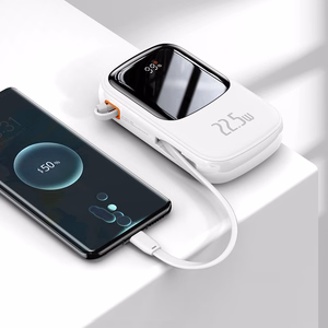 Baseus Power Bank 20000mAh Qpow Pro - USB + C-tyyppi - PD 22,5W C-tyypin kaapelilla (PPQD060302) valkoinen