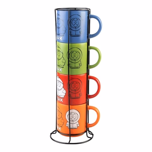 South Park 4 keraamisen mukin setti telineellä, 300 ml