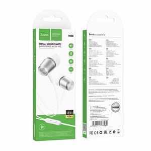 Hoco M108 langalliset nappikuulokkeet Jack 3,5mm - hopeinen
