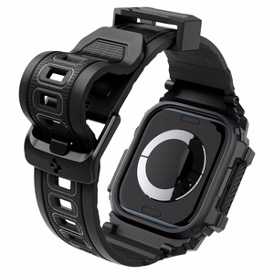 Spigen Rugged Armor Suojakuori Apple Watch 10 46mm -kellolle - musta