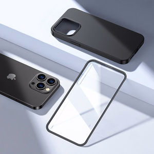 Joyroom 360 Full Case etu- ja takakuori iPhone 13 Pro Max + karkaistu lasi näytönsuoja musta (JR-BP928 musta)