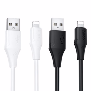Silikoninen kaapeli USB-A Lightning Hoco 2,4A 1 m X124 musta