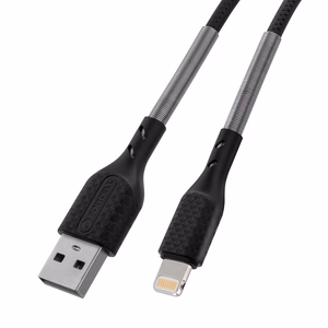 Kaapeli USB A - Lightning Forcell F-Energy 2,4A 12W Carbon 1 m CB-01A musta