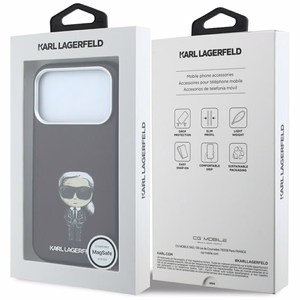 KARL LAGERFELD -kotelo mallille IPHONE 18 Pro Max/ 17 Pro Max MagSafe-yhteensopiva (Smooth Ikonik Sketch) (väri: viininpunainen)