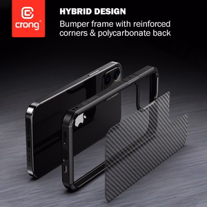 Crong Hybrid Carbon suojakuori laitteelle iPhone 12 Pro Max, musta