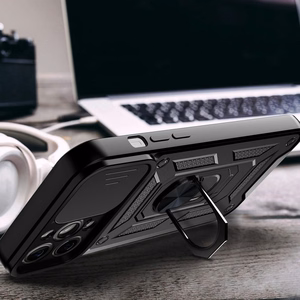 Hybrid Armor Camshield kotelo iPhone 13 Pro panssaroitu kotelo kamera suojus vaaleanpunainen