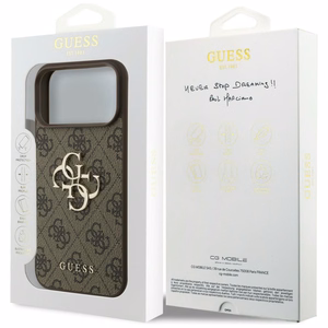 GUESS GUE005598 (4G PU Big Logo) suojakuori laitteelle iPhone 18 Pro Max / 17 Pro Max, väri: ruskea
