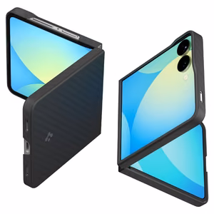 Spigen AirSkin Aramid Suojakuori Samsung Galaxy Z Flip 7:lle - Musta