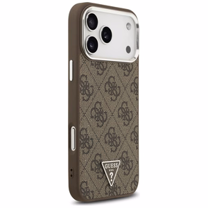 Guess MagSafe-yhteensopiva Suojakuori iPhone 17 Pro Max:lle GUHMP17XP4TSRCMW (PU 4G W/Triangle Logo SL) Ruskea
