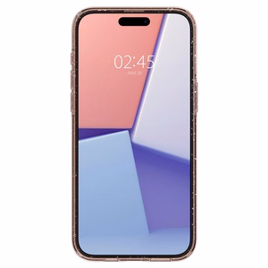 Spigen Liquid Crystal Glitter iPhone 15 Pro Max Suojakuori - Vaaleanpunainen/Kirkas