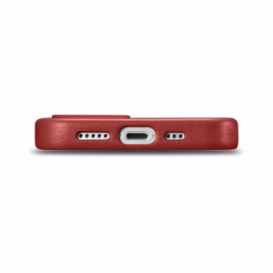 iCarer Case Leather case cover made of natural leather for iPhone 14 Plus red (compatible with MagSafe)