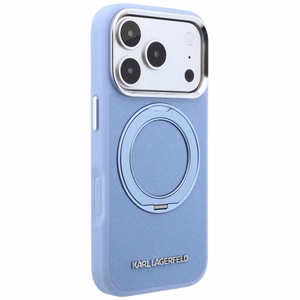 Vaaleansininen KARL LAGERFELD -suojakuori IPHONE 18 Pro/17 Pro (Saffiano Classic Logo) -puhelimelle, MagSafe-yhteensopiva