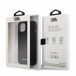 Karl Lagerfeld Silikoni Plaque Case iPhone 13 mini - musta