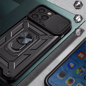 Hybrid Armor Camshield kotelo iPhone 13 Pro panssaroitu kotelo kamera suojus vaaleanpunainen