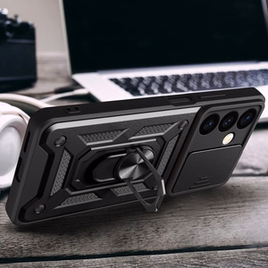 Hybrid Armor Camshield panssarisuojakuori Samsung Galaxy S24+:lle kamerasuojalla - musta