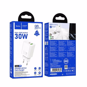Puhelinlaturi Hoco USB A + USB C QC3.0 PD 3A 30W N63 valkoinen